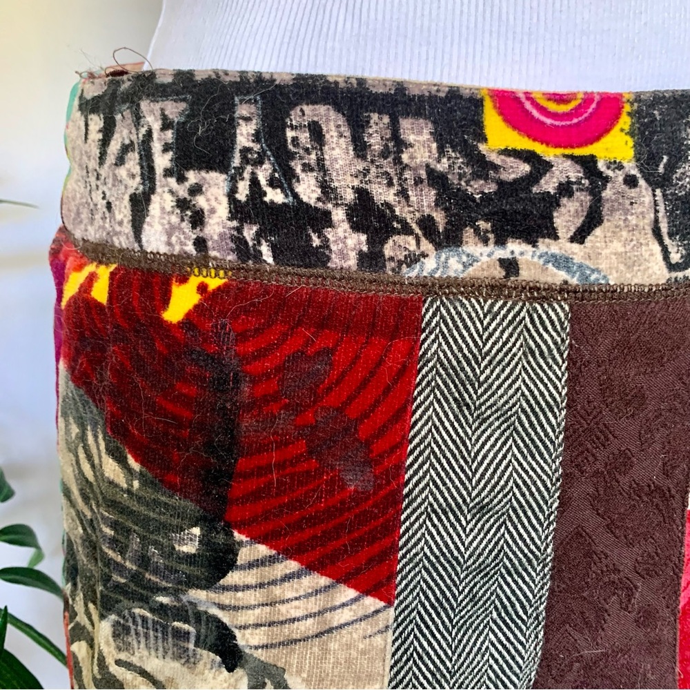 p l e a t :: Unique Bold Multimedia Pleated Mini Skirt Tweed Velvet - Picture 12 of 15